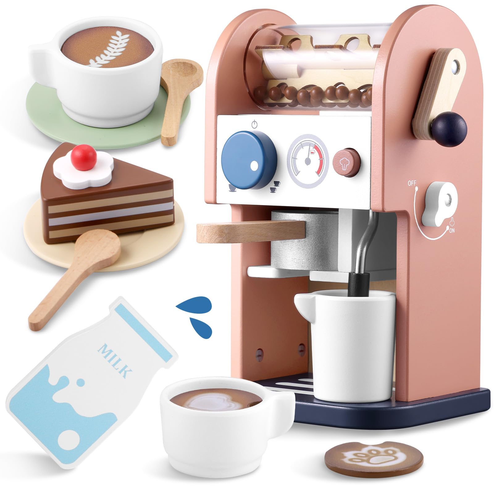 GAGAKU wooden coffee maker toy - brew-station encourages imaginative play and social interaction