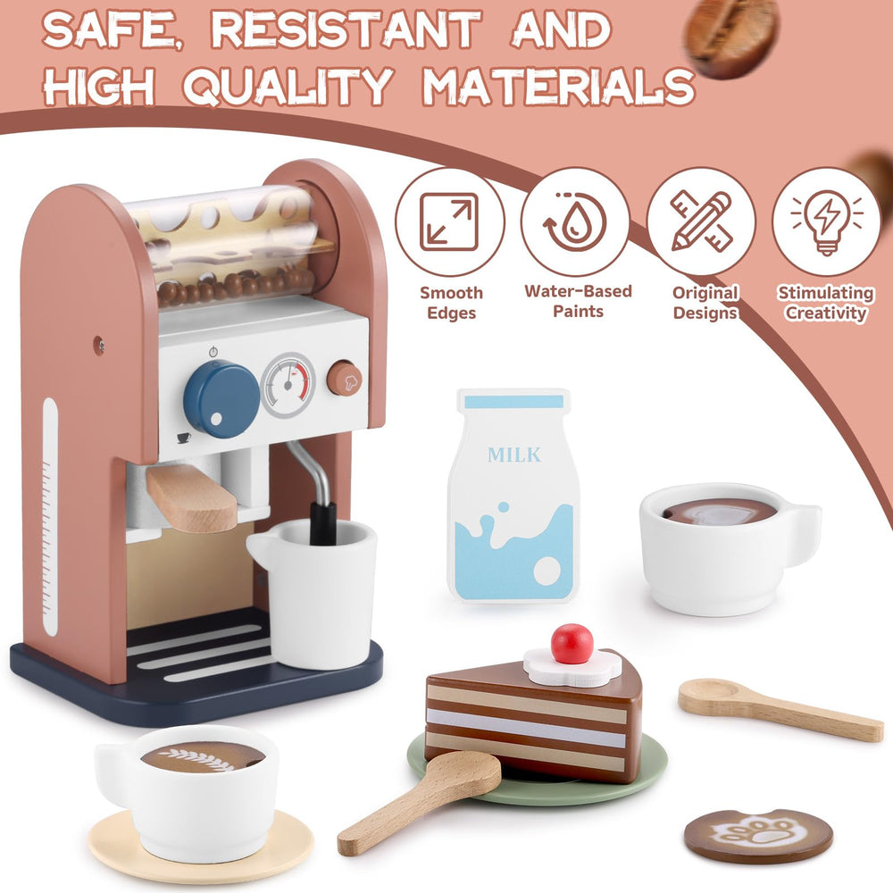 GAGAKU wooden coffee maker toy - imaginative stories setup sparks cafe adventures