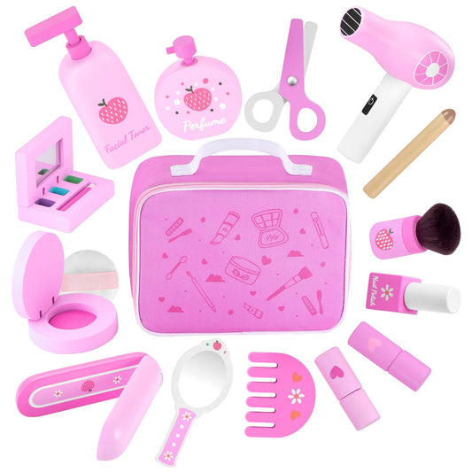 GAGAKU wooden makeup bag for kids, ideal for organized pretend play sessions.