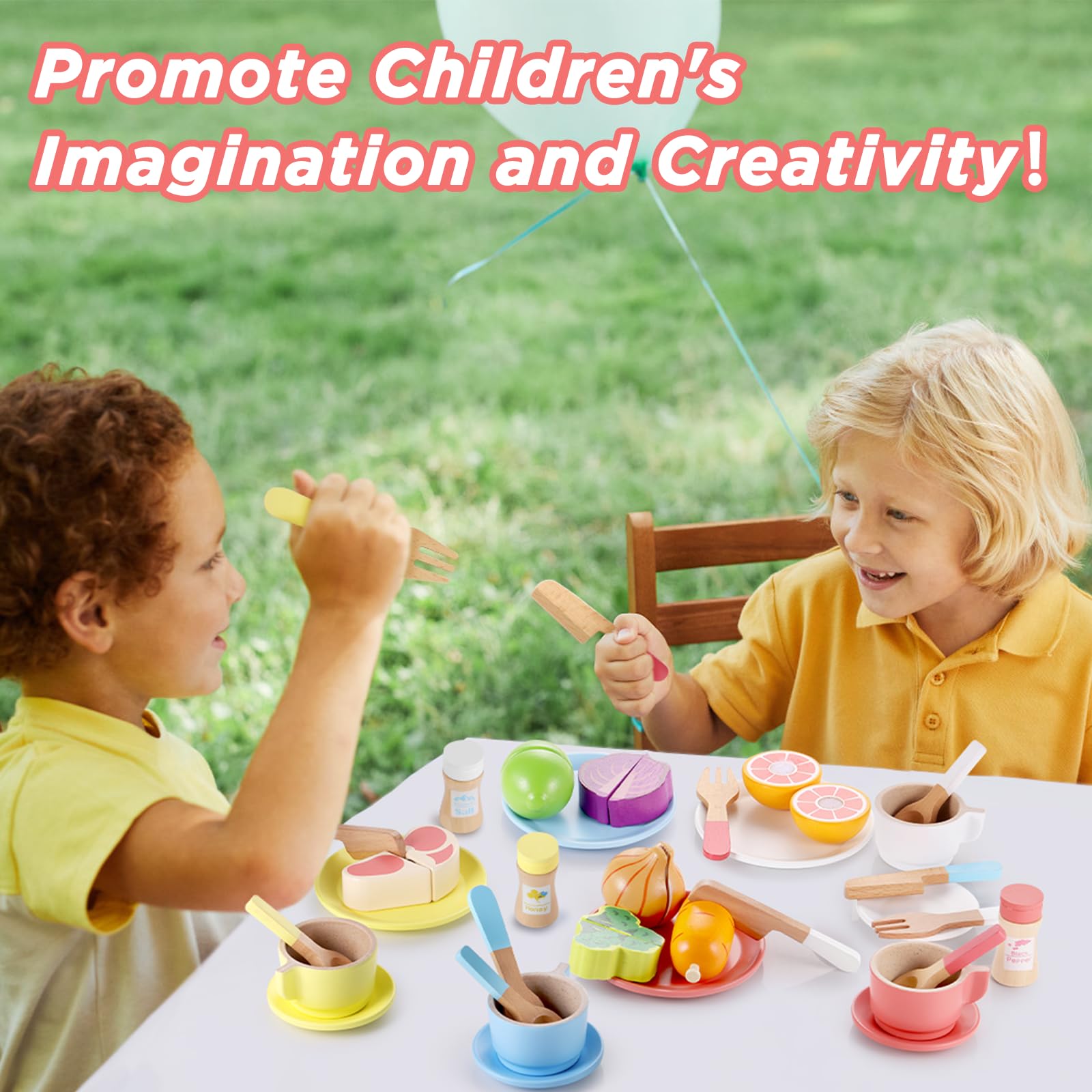 GAGAKU wooden play dishes sugar-jar sparks organized pretend cafes