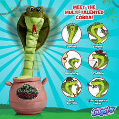 Gagster dancing cobra toy talking back with jokes for party fun.