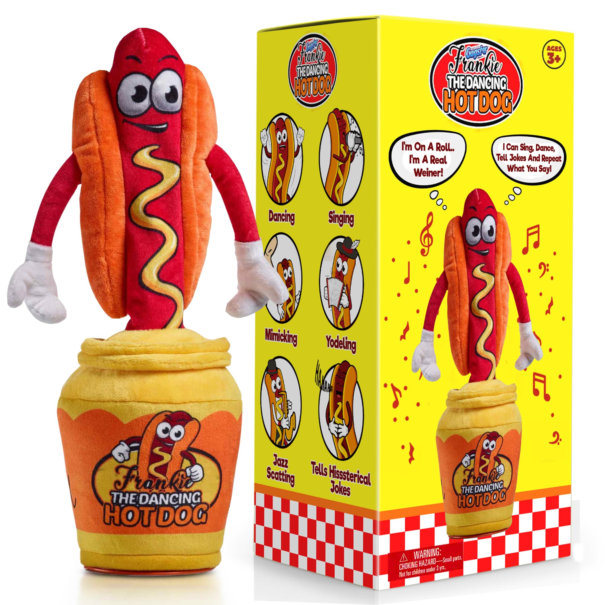 Gagster Dancing Hot Dog front view—fun decor that sparks smiles