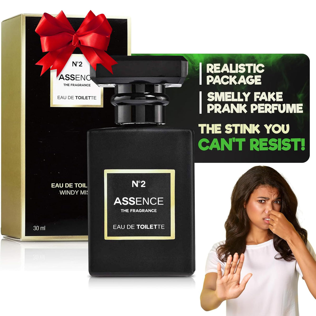Gagster prank perfume bottle with realistic look for convincing pranks.