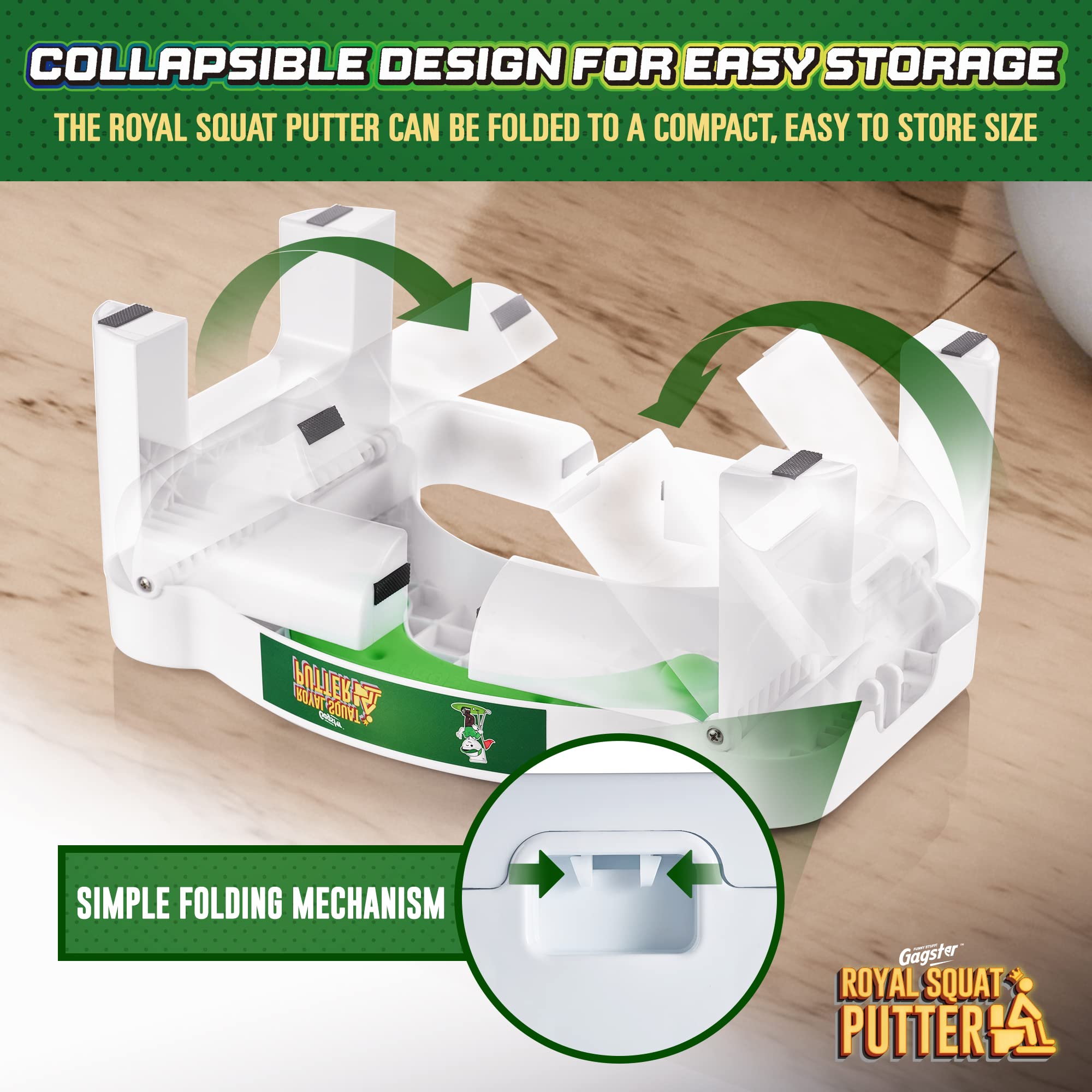 Gagster Royal Squat Putter improves bathroom routine with balanced posture.