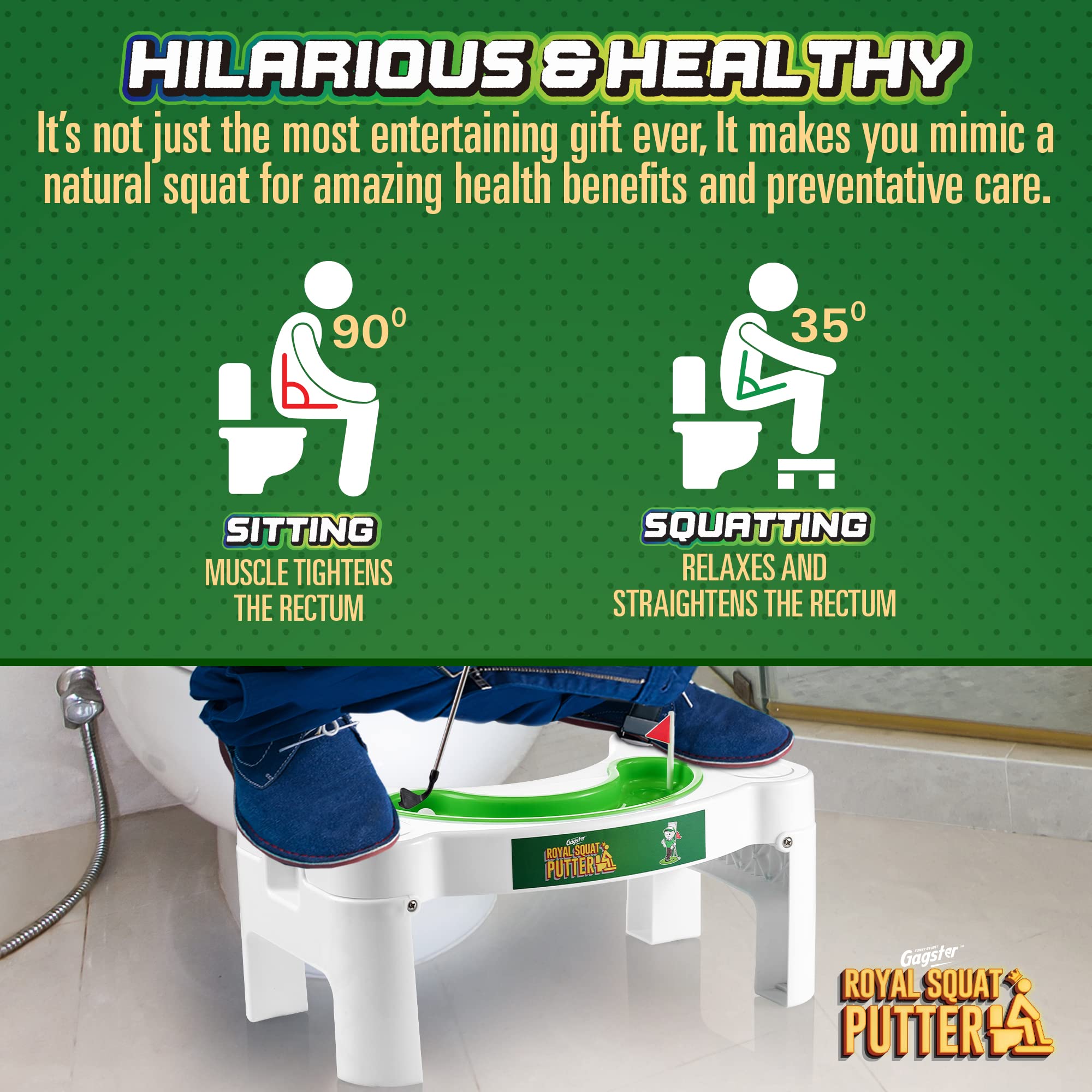 Gagster Royal Squat Putter foldable design in action for easy storage.