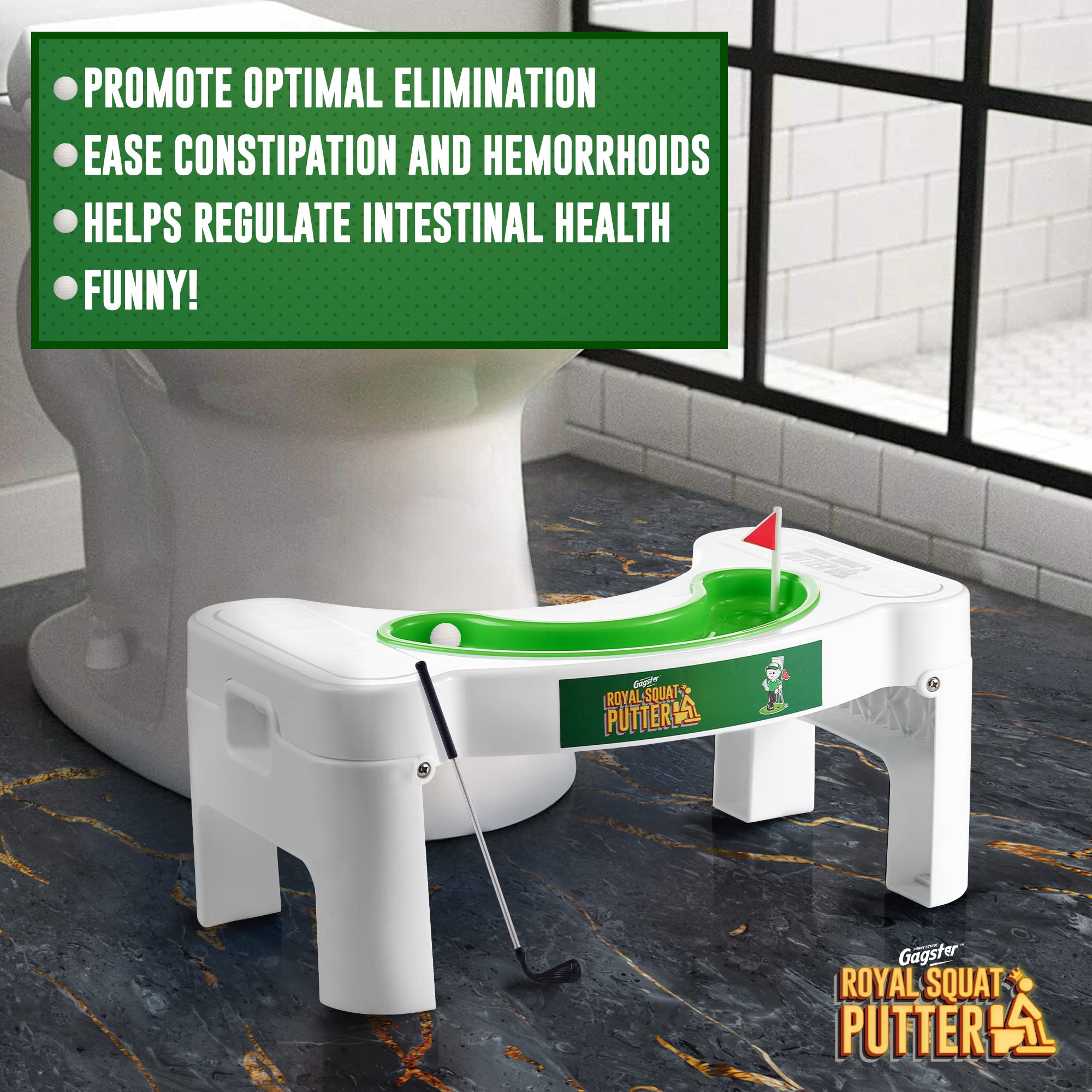 Gagster Royal Squat Putter portable toilet golf for travel and quick play.