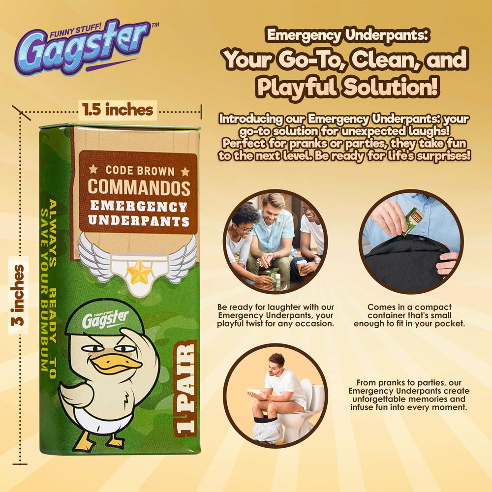 Gagster stretchy underpants, one-size-fits-most design, quick-change humor for gatherings.