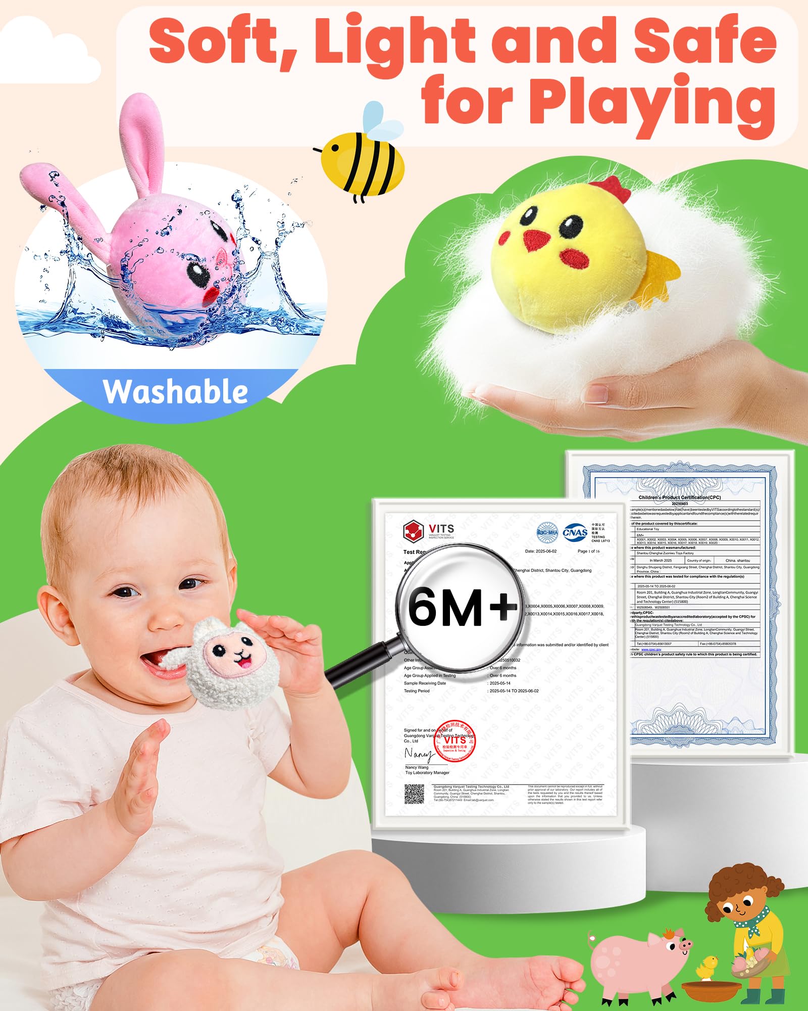Gagule barn toy chicken with gentle sounds for sensory engagement