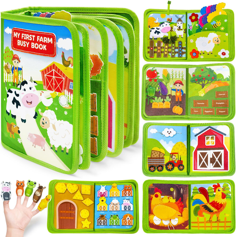 Gagule Busy Book Farm cover image with colorful felt pages for toddlers.