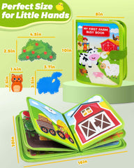 Gagule Busy Book Farm egg hatch—interactive buttons encourage cause-and-effect.