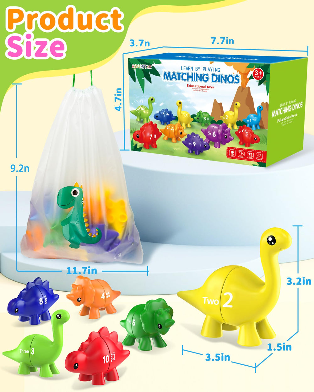 Gagule double-sided number dinosaurs with storage box promote organized, mess-free learning.