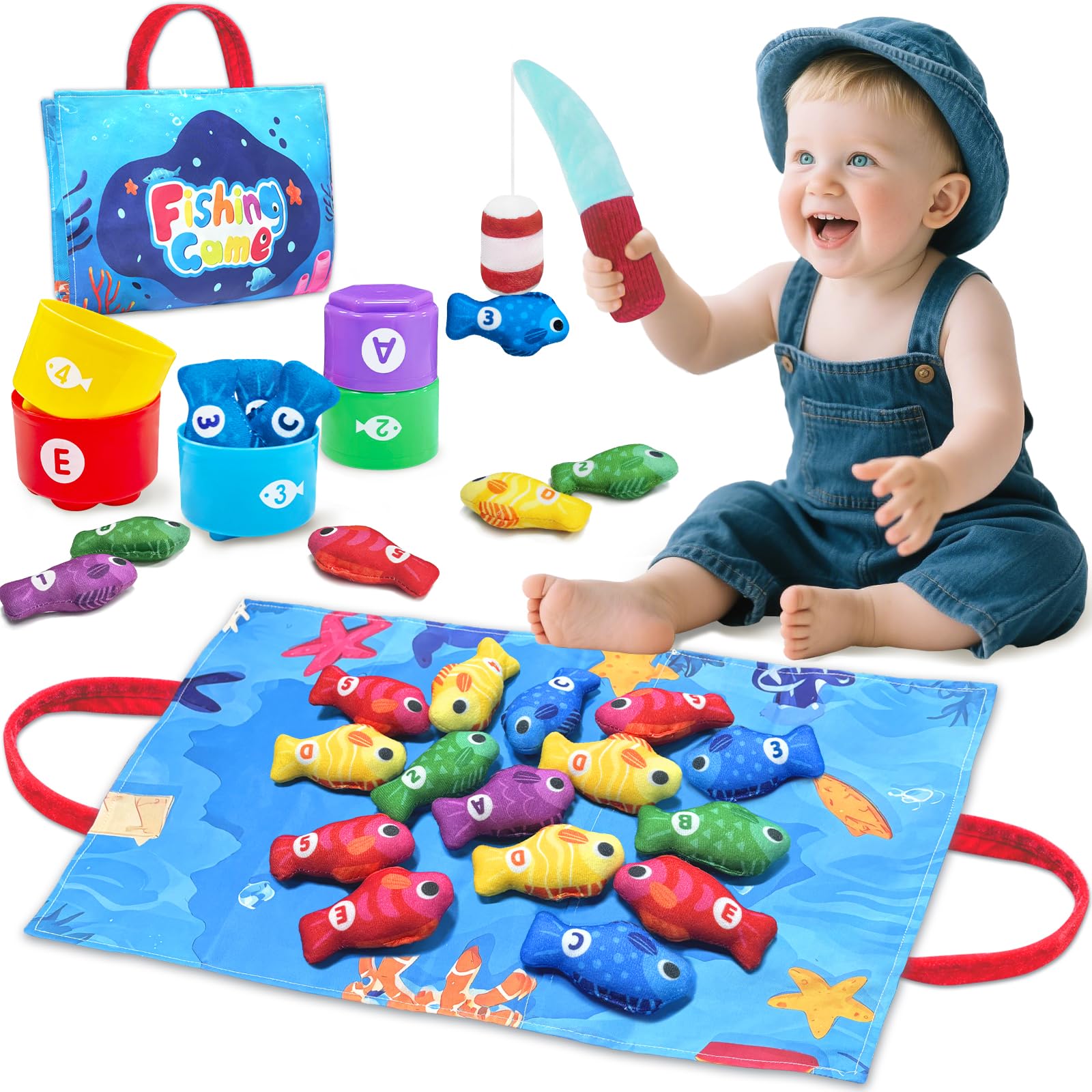 Gagule Montessori fishing rod aids toddler hand-eye coordination during playful fishing sessions.