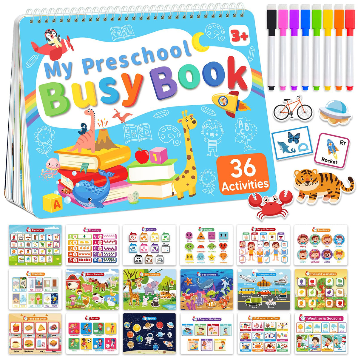 Gagule Toddler Busy Book cover with bright illustrations to spark curiosity and early learning