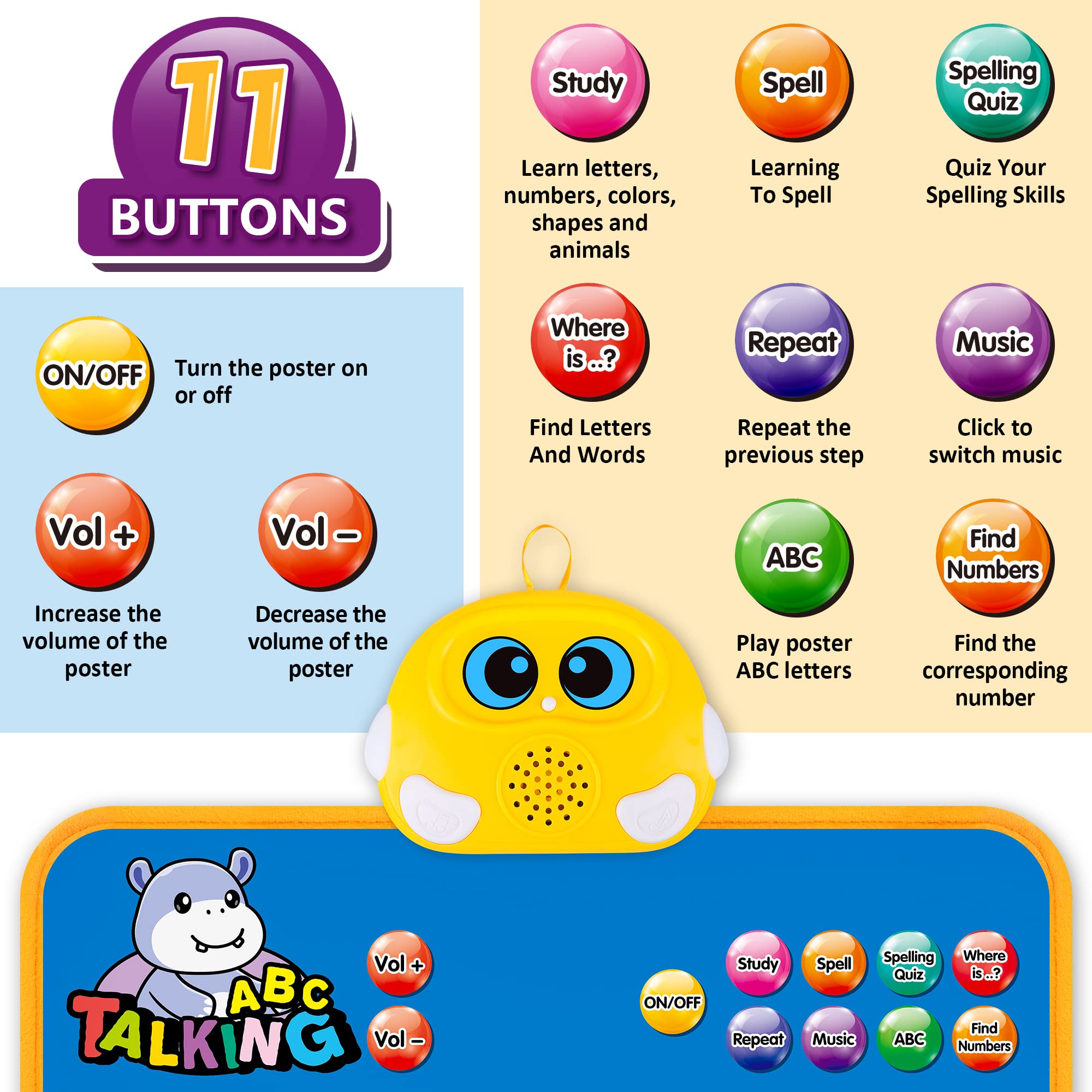 GaHoo electronic wall chart demonstrates numbers and counting through interactive cues.