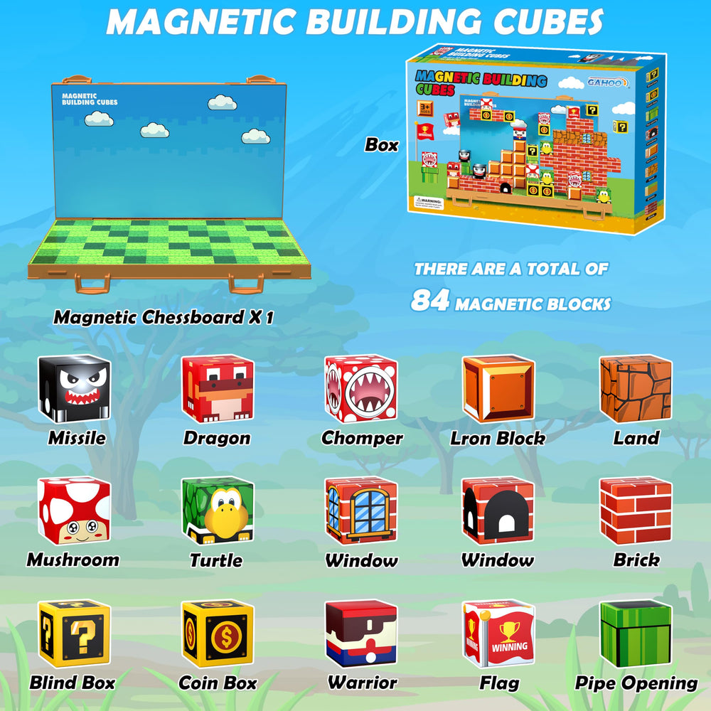 GaHoo magnetic blocks closeup on magnets and tactile detail for easier grasp.