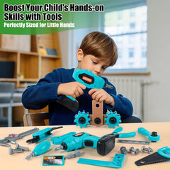 GAIETYDIY three-tier toolbox helps kids organize tools during play