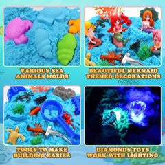 GAIETYDIY LED light strip enhances underwater ambience for night-time play.