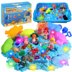 GAIETYDIY Mermaid Sensory Bin open box showing 2.2 lb sand for creative play.