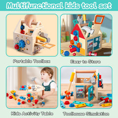 GAIETYDIY wooden hammer and screwdriver inspire safe, tactile learning during pretend tasks.