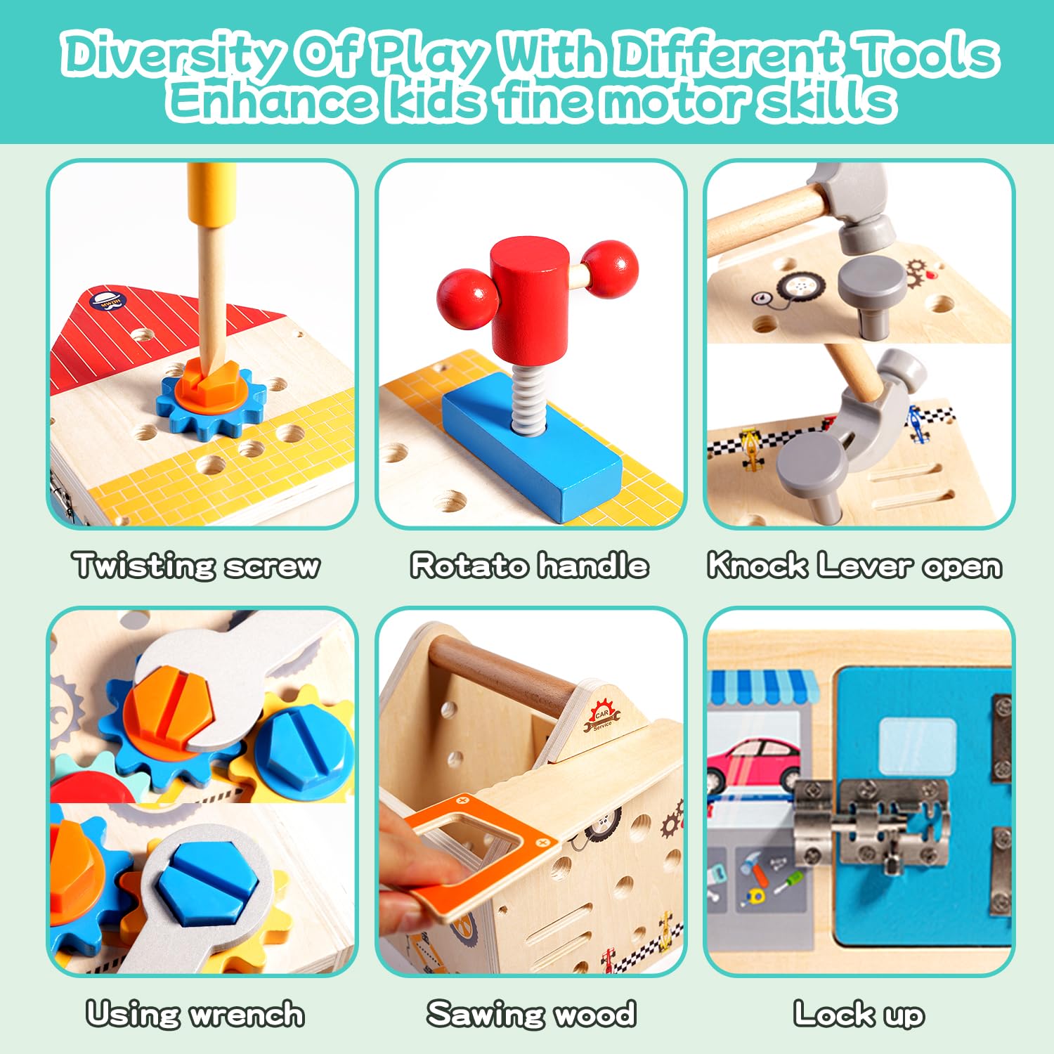GAIETYDIY wrench and screws promote problem-solving through practical fit-and-assemble activities.