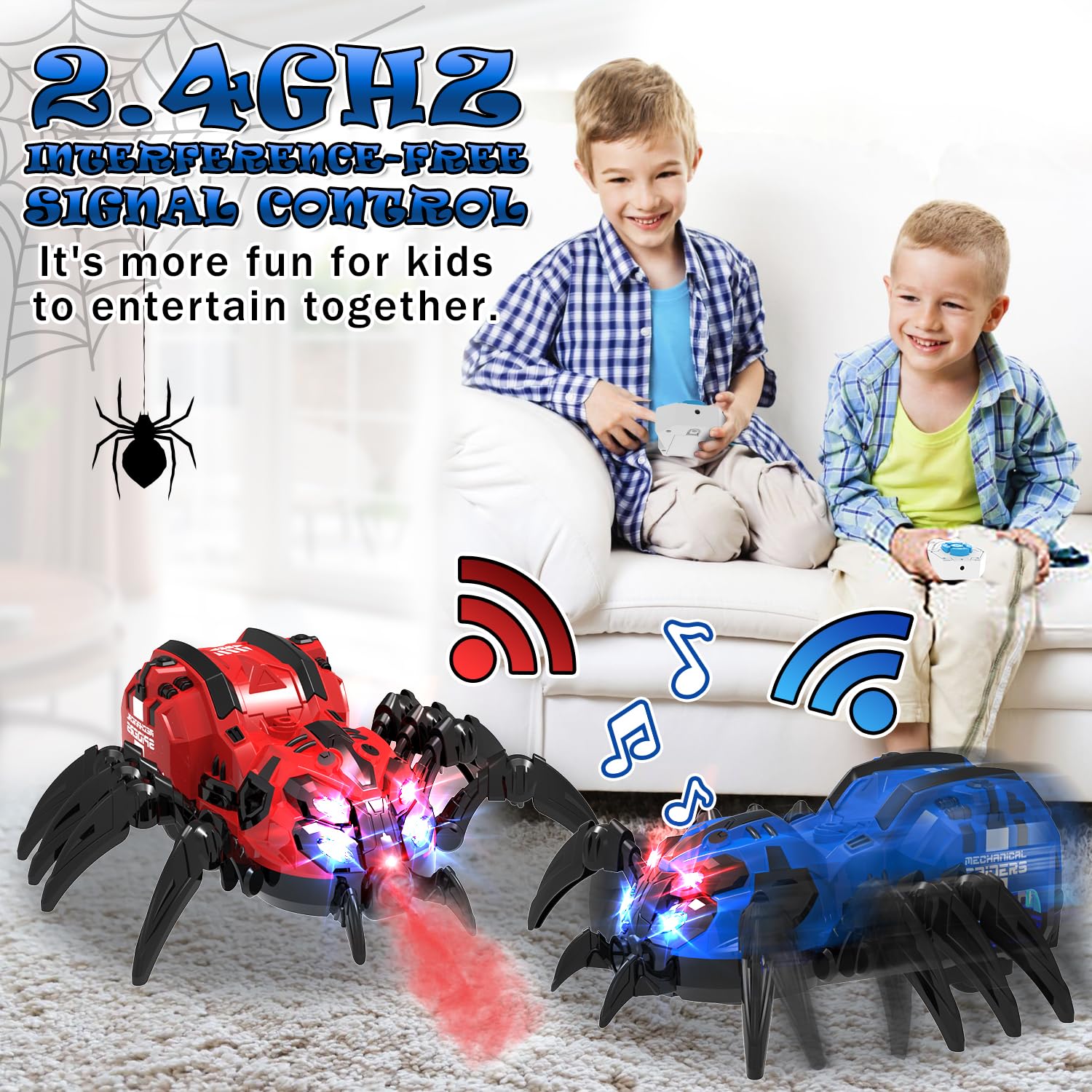GAIETYDIY RC Spider in demo mode follows programmed paths with music