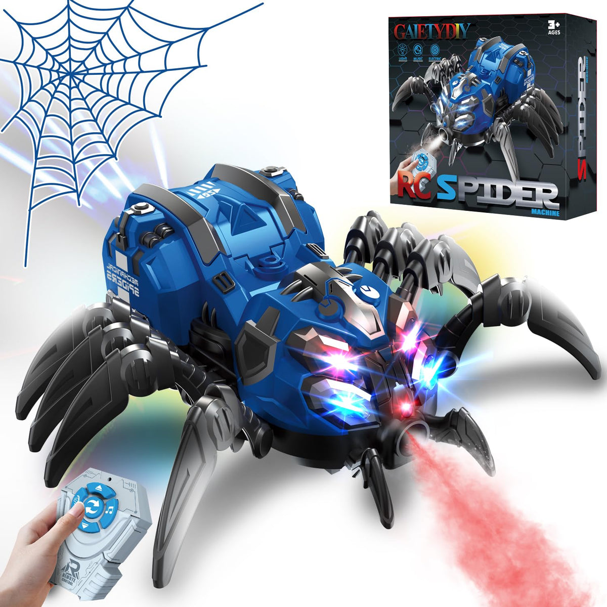 GAIETYDIY RC Spider Toy head lights for dramatic nighttime play