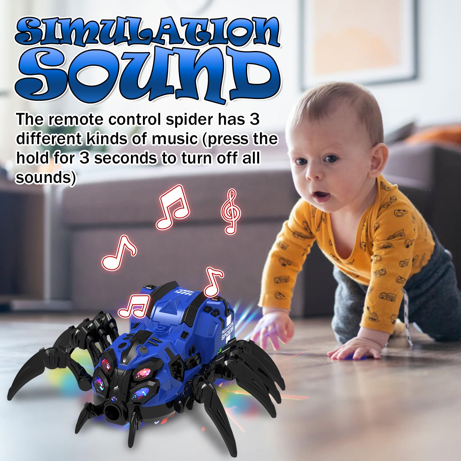 GAIETYDIY RC Spider music function adds interactive fun for kids
