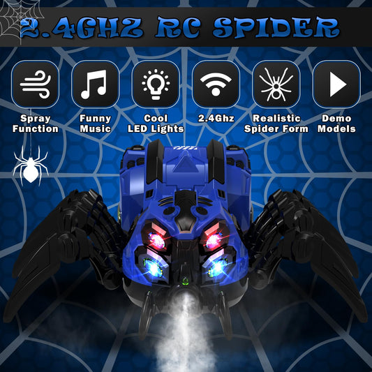 GAIETYDIY RC Spider Toy side lights illuminate movement for sci-fi vibe