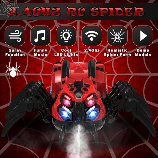 GAIETYDIY spider toy spraying function creates mist effects for dramatic reveals.