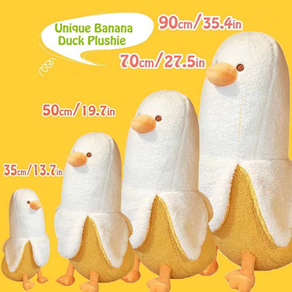 GailiMaiYa Banana Duck plush close-up highlights soft inviting fabric.