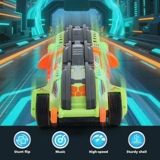 Gaitel 360° stunt car side angle showing dynamic transformation for family play