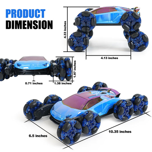 Gaitel 8-wheel gesture stunt car top view shows compact design