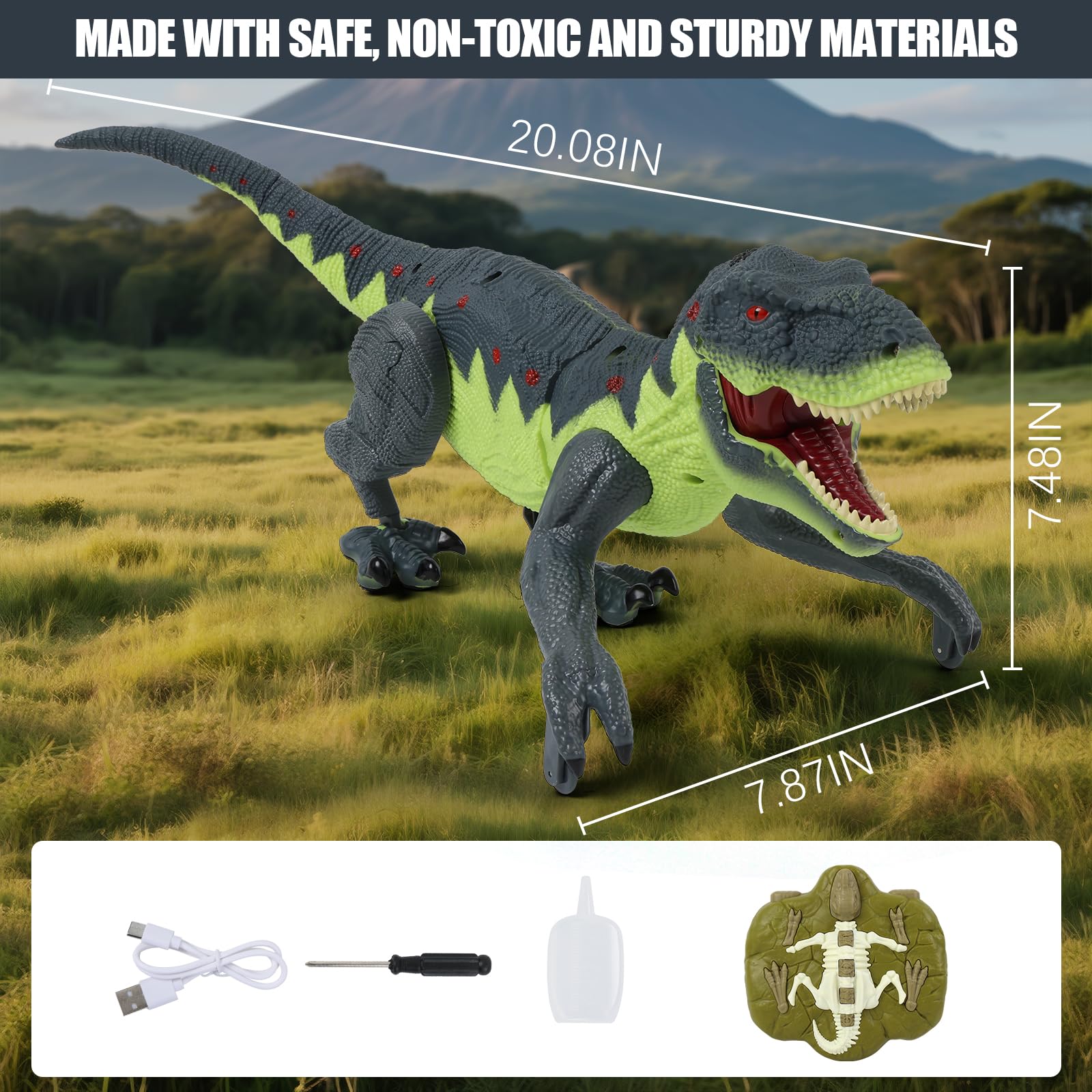 Gaitel dino spray function adds mist to indoor adventures.