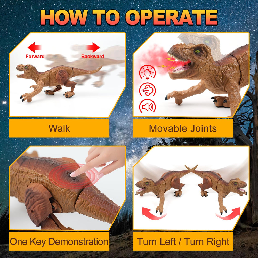 Gaitel RC Dinosaur Roaring action heightens pretend-play adventures.