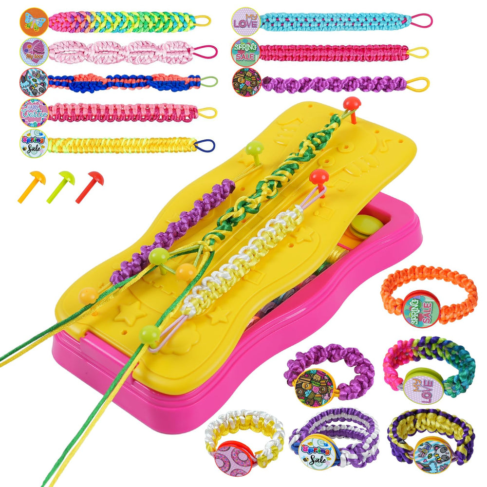 Gaitel bracelet loom from the Friendship Kit enables sturdy, kid-friendly weaving.