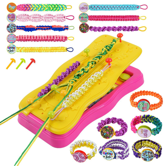 Gaitel bracelet loom from the Friendship Kit enables sturdy, kid-friendly weaving.