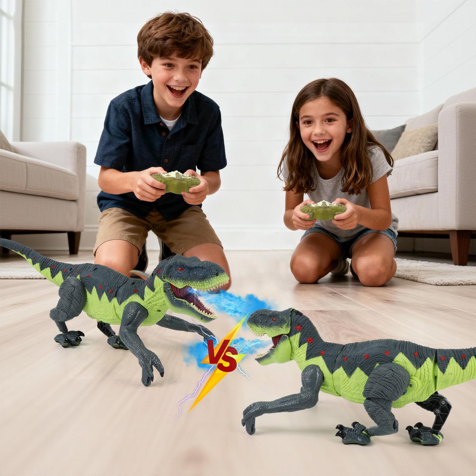Gaitel RC dinosaur uses 2-4GHz for smooth multiplayer fun.