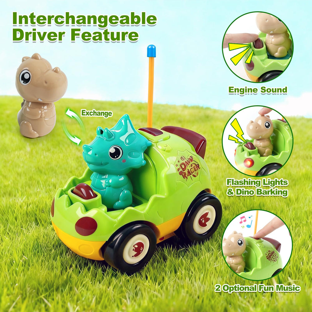 Gaitel RC dinosaur car lights and sounds; immersive pretend play