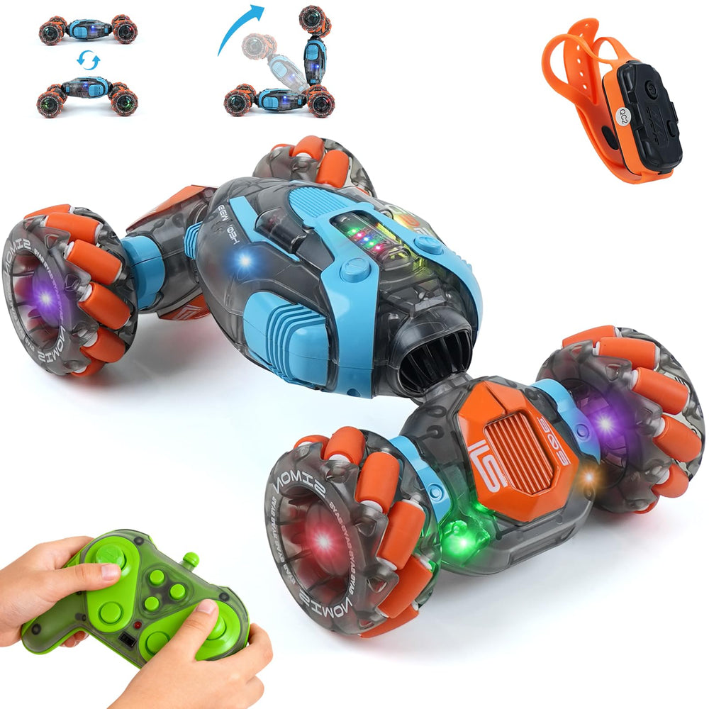 Gaitel remote control stunt car with gesture sensing offers versatile play and easy control.