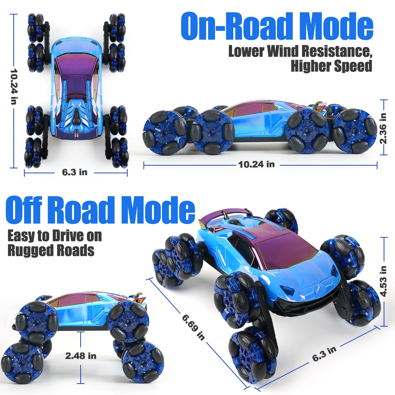 Gaitel stunt car with lights and music for immersive sessions