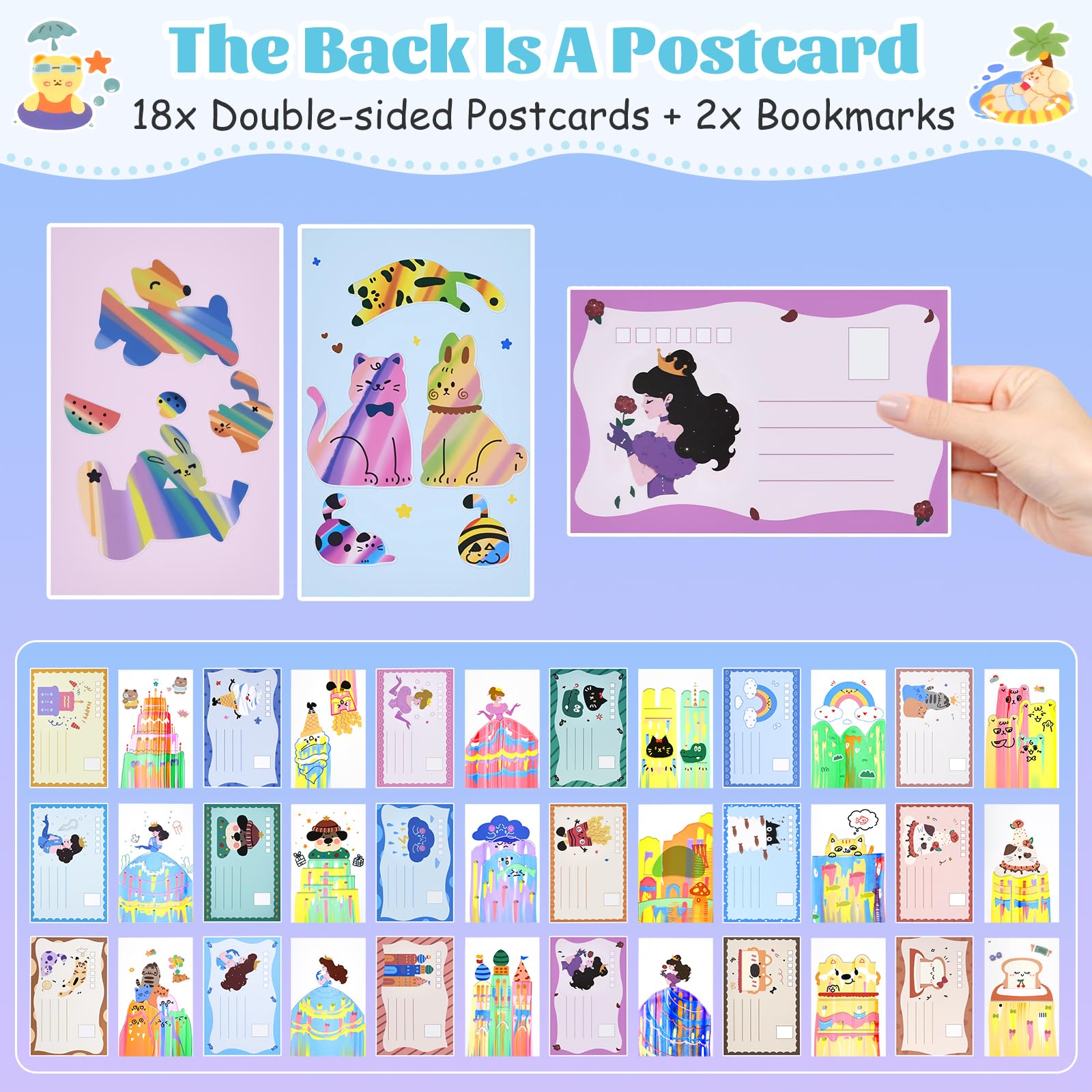 GAKICO postcard design sheets illustrate templates for personalized greetings