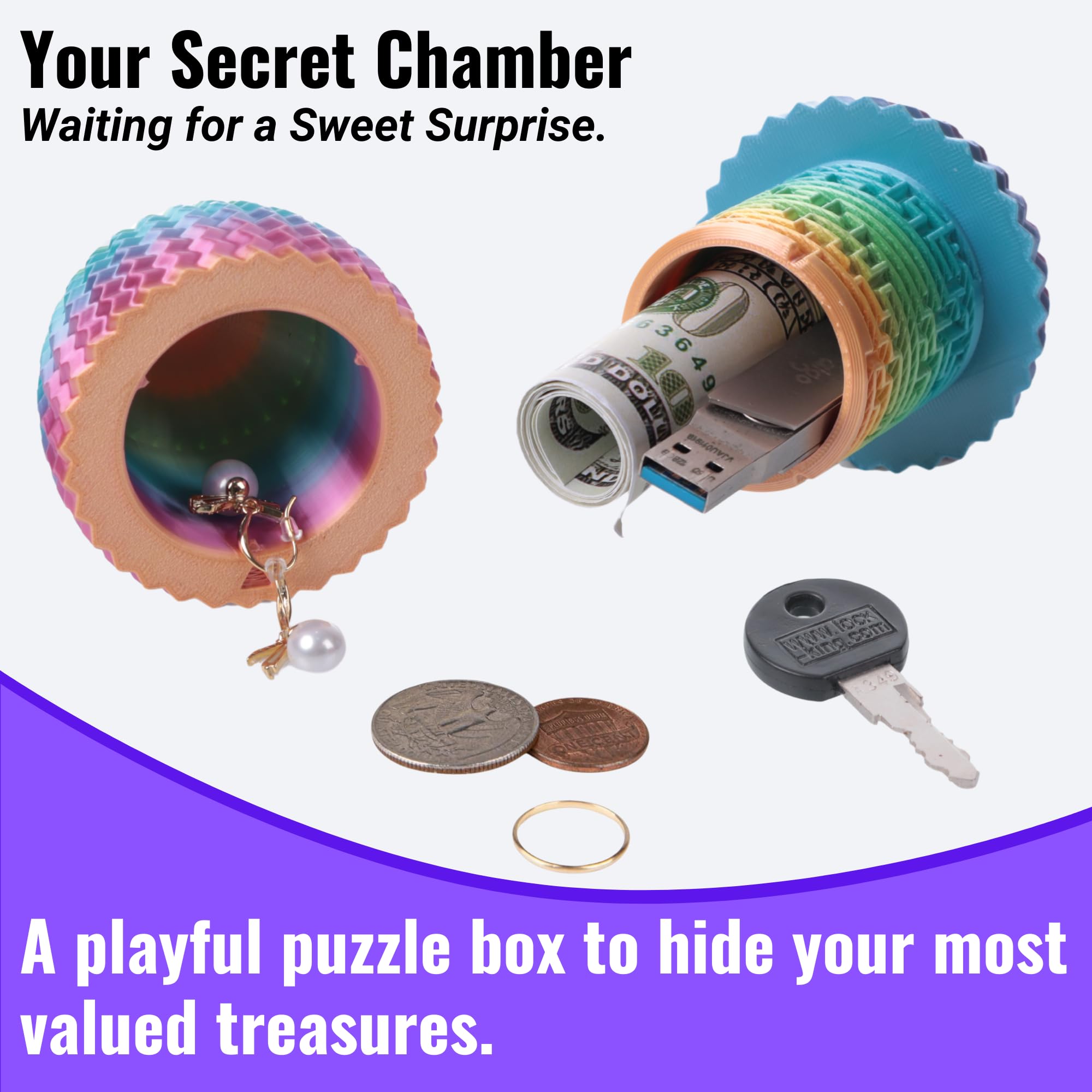 Galapopo Mystery Egg Puzzle Box inner chamber securely houses cash or small gifts