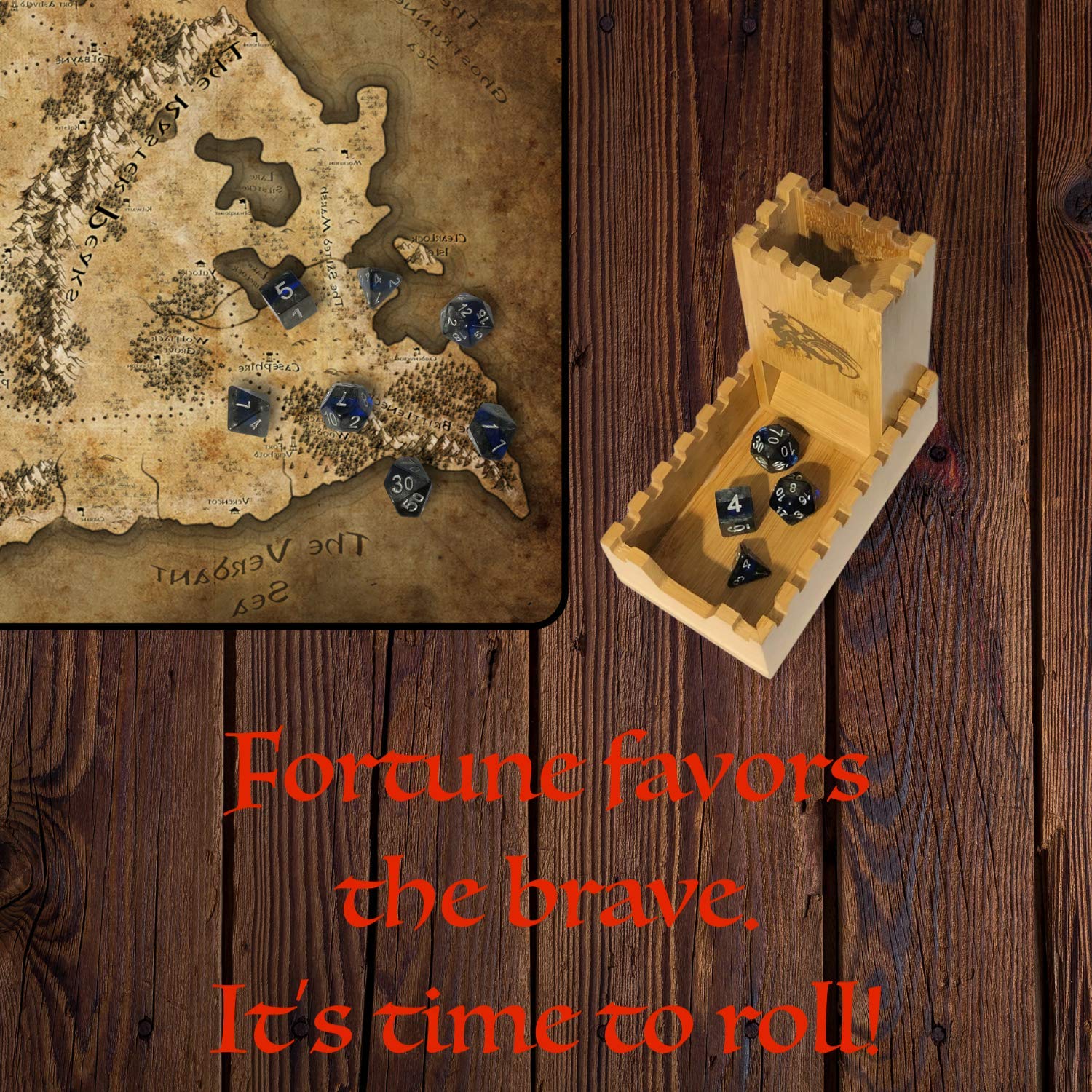 Galdor's Guild bamboo dice tower is a compact roller for quick sessions.