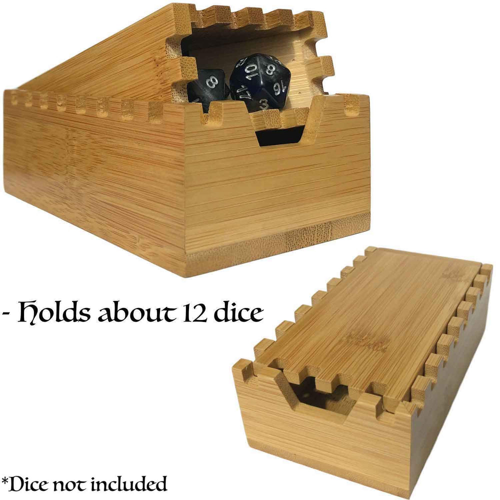Galdor's Guild bamboo dice tower open design ideal for travel sessions.