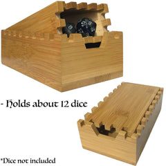 Galdor's Guild bamboo dice tower open design ideal for travel sessions.