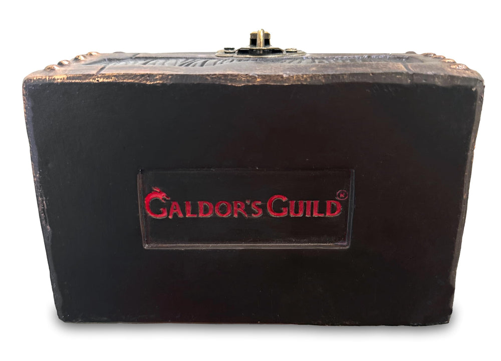 Gift-ready presentation of Galdor's Guild Mimic Dice Chest for players.
