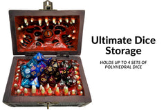 Front view of Galdor's Guild Mimic Dice Chest highlighting emblem and style.