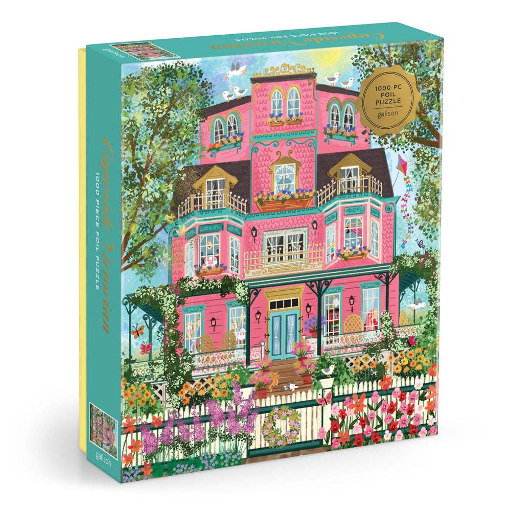 Galison Capeside Victorian foil puzzle cover with intricate manor artwork for a relaxing challenge
