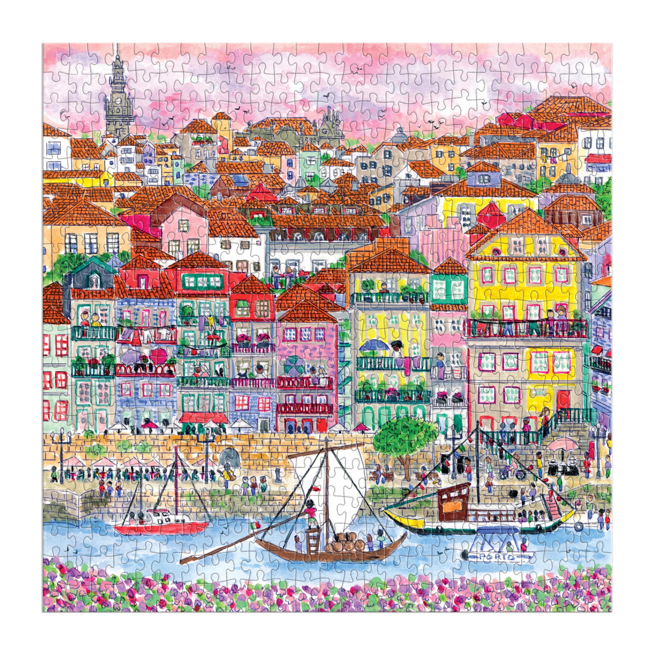 Galison Colors of Porto puzzle coastal Portugal scenery invites creative reflection.