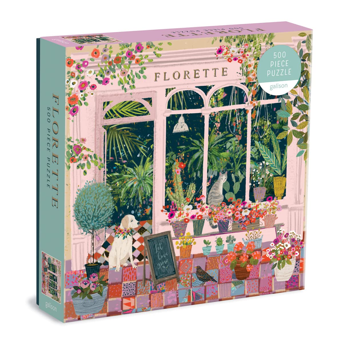 Galison Florette puzzle with 500 pieces, plant shop illustration, ideal for family puzzle night